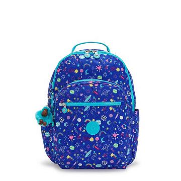 Kipling Seoul Large Printed 15" Backpack Laptop Bags Galaxy Gimmicks | CA 1664BE